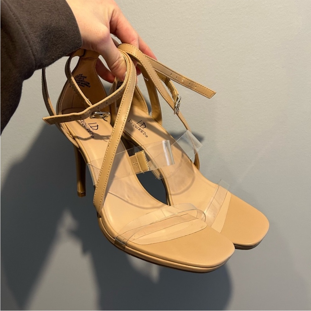 Nude Clear Strap High Heel Sandals
